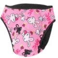 Pink cartoon rabbit print dog physiological pants, large female dog period sanitary diaper. - XS / Pink Rabbit