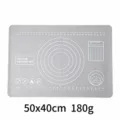 Silicone kneading mat with measurements and conversion table, non-slip baking pastry mat. - Flat / 50x40cm / Gray