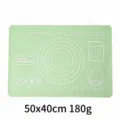 Food grade silicone kneading mat thickened non-slip baking pastry mat 50x40cm kitchen tool - Flat / 50x40cm / Green