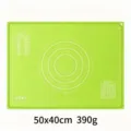 Food-grade silicone pastry baking mat with measurement markings and conversion chart 50x40cm - Embossed Anti-Overflow Edge / 50x40cm / Olive Green