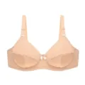 Comfortable plus size nude smooth bra with side support and adjustable straps for daily wear. - 36/80C / Nude