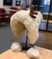 Joli bonnet en peluche avec bois de renne et pompons pour femmes, chapeau chaud. - M (56-58cm) / Chapeau Peluche Oreillettes Bois de Cerf Blanc