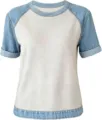S / Hauts / Style Patchwork Denim Couleur Claire (WTA404)