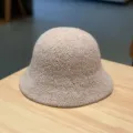 Beige fuzzy bucket hat, solid color winter warm wool basin hat for women casual daily wear. - Adjustable / Light Purple