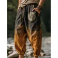 3XL / Black Yellow Gradient Ethnic Totem Style(AK-0707-9)
