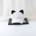casquette de baseball mignonne oreilles de chat sequins maille respirante visière été - Blanc - Oreilles noires
