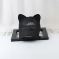 Casquette de baseball en résille à paillettes noires oreilles de chat, été respirant - Noir - Oreilles noires