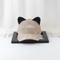 Casquette de baseball en résille à paillettes et chat, chapeau d'été respirant pour femmes. - Khaki - Oreilles noires