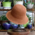 Chapeau bob en tricot pour femme ete respirant protection solaire chapeau de plage - Réglable (54-59cm) / Couleur caramel
