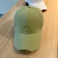 Green embroidered baseball cap, stylish curved brim hat for street fashion and outdoor wear. - Adjustable / Avocado Green