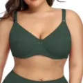 Plus size smooth comfort bra for women, deep green shaping wirefree undergarment, new arrivals. - 36/80C / Dark Green