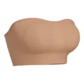 Women strapless padded tube top bra seamless wireless nude bandeau bra breathable underwear - XS / Nude