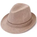 Sombrero Fedora de verano para hombre de malla transpirable marrón protección solar - L (59-60cm) / Caqui oscuro (todas las estaciones)