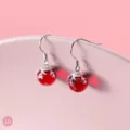 S925 Silber rote Kristall Schneeflocke Ohrringe, Weihnachten Geweih Hängeohrringe. - 925er Silber / E7557 / Rote Schneeflocke Ohrringe