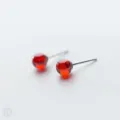 S925 Sterling Silber rote Kugel Ohrstecker süßer Schmuck schlichte Variante elegant - Granatrote Ohrringe (E6295) / 925er Silber / 6mm