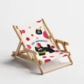 Spiaggina in Legno per Gatti Tiragraffi e Letto Lounge per Animali 62x40cm - Gatto Nero a Pois / Grande (Sisal)