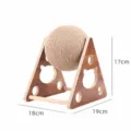 Pallina tiragraffi per gatti in legno con corda in sisal e supporto triangolare, piccolo. - Palla Tiragraffi in Legno Massiccio Triangolo / Taglia S