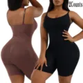 Women plus size seamless body shaper jumpsuit black brown 2-pack tummy control shapewear - S / Black And Brown Pack