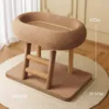 Tiragraffi verticale per gatti e cuccia integrata, struttura da arrampicata per animali. - Predefinito / Albero tiragraffi per gatti - Cuccia ovale oversize per gatti senza pallina (Adatto per tutte le stagioni)