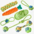 Giocattolo da masticare in corda di cotone per gatti cani carota nodo palla interattivo - Set super conveniente da 8 pezzi