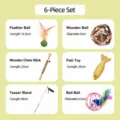 Set di 6 giocattoli interattivi per gatti con palline di gattaia, bacchette e giochi da masticare. - Set selezionato da 6 pezzi