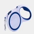 Guinzaglio per cani retrattile per cani piccoli e medi, guinzaglio automatico 5m blu. - Classico Aggiornato / 5 Metri / bianco-blu