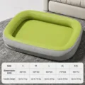 Letto per animali domestici impermeabile e rinfrescante, tappetino estivo lavabile per cani e gatti. - S - 40x35 cm (consigliato fino a 2,5 kg) / Cuccia rinfrescante impermeabile (verde) - modello non sfoderabile
