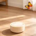 Gioco elettrico automatico per gatti, giocattolo interattivo farfalla colore bianco crema. - Bacchetta automatica per gatti / Crema