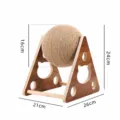 Giocattolo palla tiragraffi in legno con supporto triangolare, palo in sisal resistente per gatti. - Palla Tiragraffi in Legno Massiccio Triangolo / Taglia M