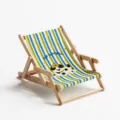 Sedia a sdraio per gatti in legno con strisce blu e verdi, letto e tiragraffi resistente per animali. - Cucciolo A Righe / Grande (Sisal)