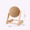 Wooden sisal rope cat scratching ball toy with sturdy wooden stand, medium size pet supply. - L-Shaped Cat Scratch Ball / M