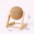 Wooden Cat Scratching Ball Toy with Natural Sisal Rope, Large Size Stand Pet Furniture - L-Shaped Cat Scratch Ball / L