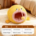 Letto per animali domestici caldo semichiuso morbido peluche cane gatto giallo vivo - S (45x33x26cm) / Giallo