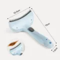 Grande spazzola per sottopelo per cani e gatti, pettine di toelettatura azzurro per animali. - Pettine Sfoltitoio con Pulsante / Blu