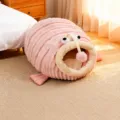Cuccia per animali domestici pesce rosa, letto caverna semi-chiuso caldo gatti cani piccoli - S (45x33x26cm) / Rosa