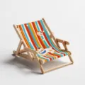 Wooden cat lounge chair with sisal scratching board and colorful striped fabric design. - Star Pattern Tabby Cat / Medium (Sisal)
