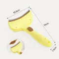 Pettine per toelettatura cani e gatti, spazzola sottopelo per rimozione nodi grande - Pettine Sfoltitoio con Pulsante / Giallo