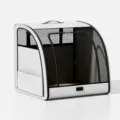 Borsa per seggiolino auto pieghevole per animali domestici e trasportino con rete traspirante. - Grigio