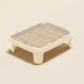 Elevated double layer cat litter trapping mat foot rubbing platform for pet supply - High-foot Style / Light Milk Coffee