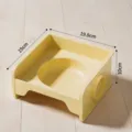 Ciotola quadrata in ceramica per animali domestici giallo crema anti-ribaltamento mangiatoia - Solo Tavolo Quadrato / Giallo latte