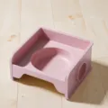 Supporto quadrato rialzato per ciotola gatto in rosa ciliegia, capacità 300ml per animali. - Solo Tavolo Quadrato / Rosa Ciliegia