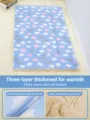 Coperta per animali domestici calda a doppio lato flanella soffice e pile polare stuoia gatto. - Taglia S (50x35cm) / Nuvola di Cielo (Spessore a Tre Strati)