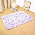 Tappetino per gatti domestici coperta in flanelle stampa carina calda per letto invernale - Taglia S (50x35cm) / Anatra Viola (Spessore a Tre Strati)