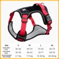 Pettorina per cani nera e rossa, guinzaglio riflettente anti-tiro per animali, taglia S-XL. - S (Peso consigliato 4-7,5 kg) / Nero rosso [solo pettorina, senza guinzaglio]