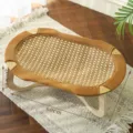 Amaca per gatti in legno lettino rialzato traspirante tappetino rinfrescante per estate - Lettino sopraelevato ovale [Versione tappetino refrigerante]