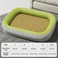 Letto per animali domestici rinfrescante tappetino in rattan estate cuccia impermeabile gatto - S - 40x35 cm (consigliato fino a 2,5 kg) / Lettino rinfrescante impermeabile per animali [Verde] modello con stuoia