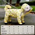 Impermeabile giallo per cani con stampa ananas design impermeabile e cappuccio trasparente - XS / Ananas Giallo