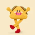 Simpatico giocattolo in peluche a forma di sandwich per gatti con lunghe gambe e braccia morbide. - Sandwich Ozioso