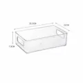 Bac de rangement en plastique transparent large et bas avec poignées 25.5x15x7.5cm - 1 Pièce/Paquet (25.5x15x7.5cm)