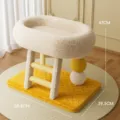 Letto tiragraffi per gatti in peluche, albero tiragraffi verticale con scale e palline per animali. - Predefinito / Tiragraffi in flanella migliorata - Cuccia ovale grande, modello invernale